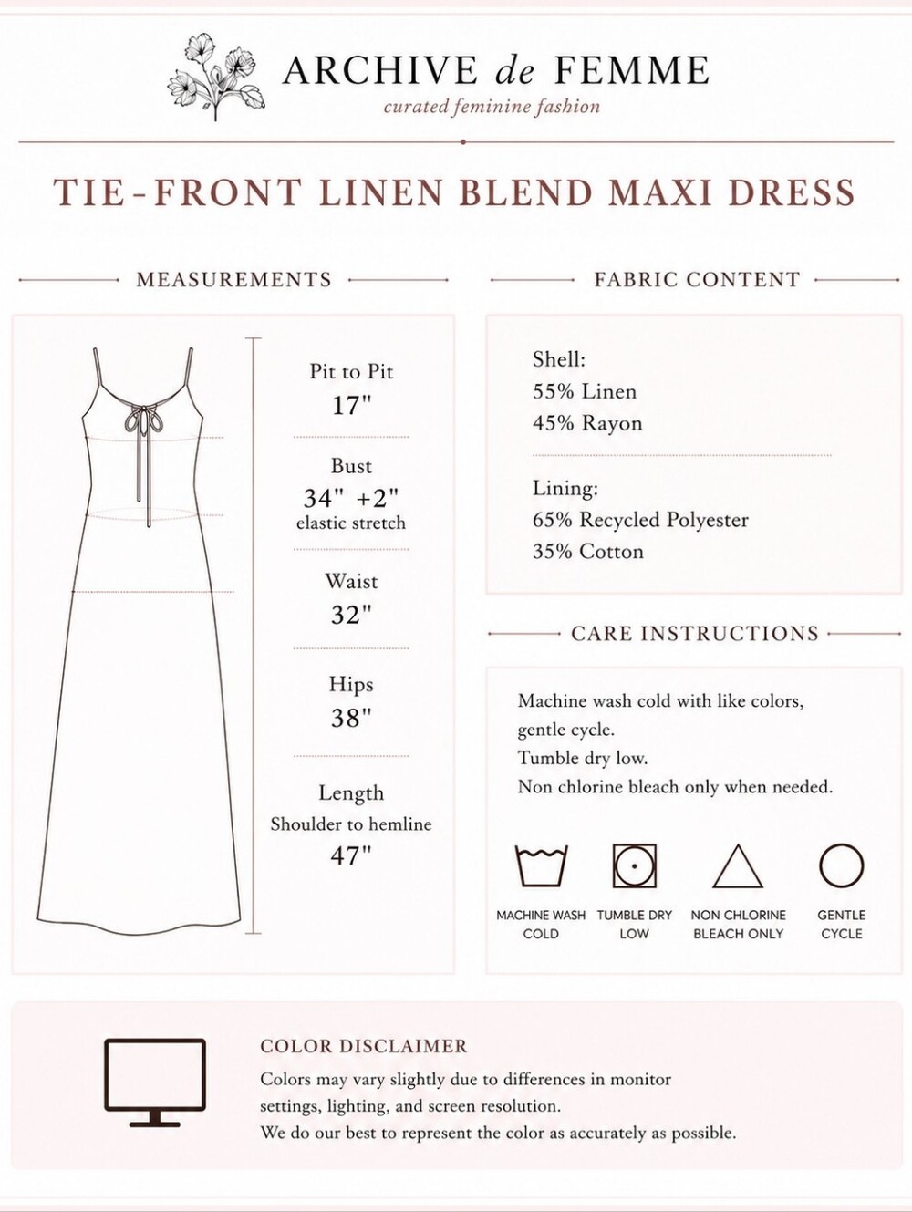 🌸 Universal Thread | Linen Blend Tie Front Midi Dress | Size Small -Fully Lined - Picture 4 of 8